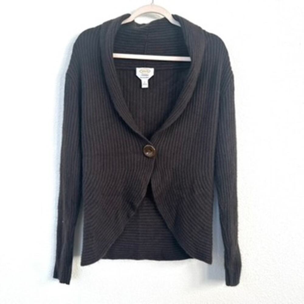 Talbots Cashmere/Silk Blend Cardigan Brown L Cozy Elegant Vintage-Inspired